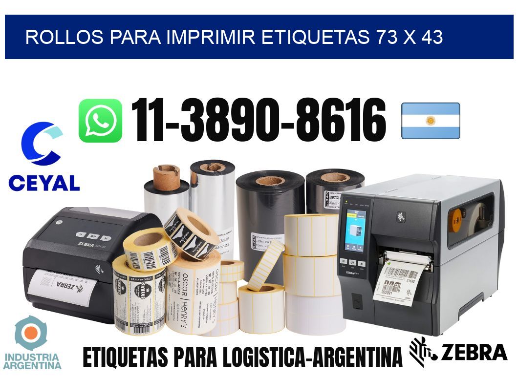 rollos para imprimir etiquetas 73 x 43