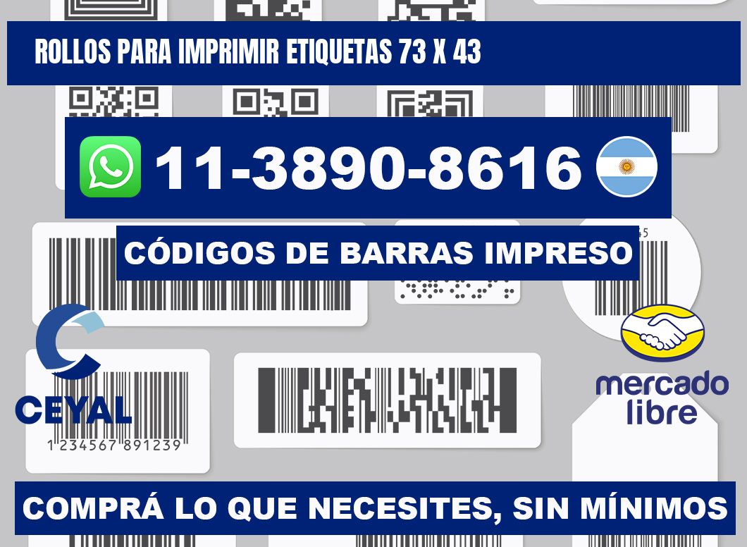 rollos para imprimir etiquetas 73 x 43