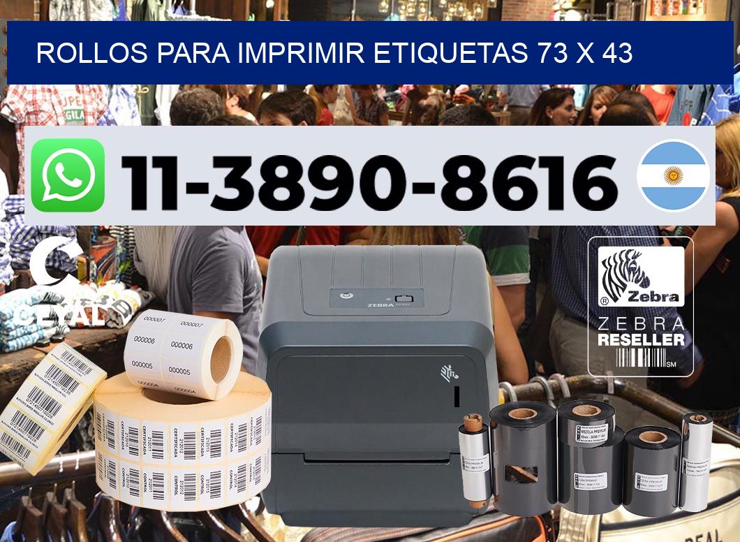 rollos para imprimir etiquetas 73 x 43