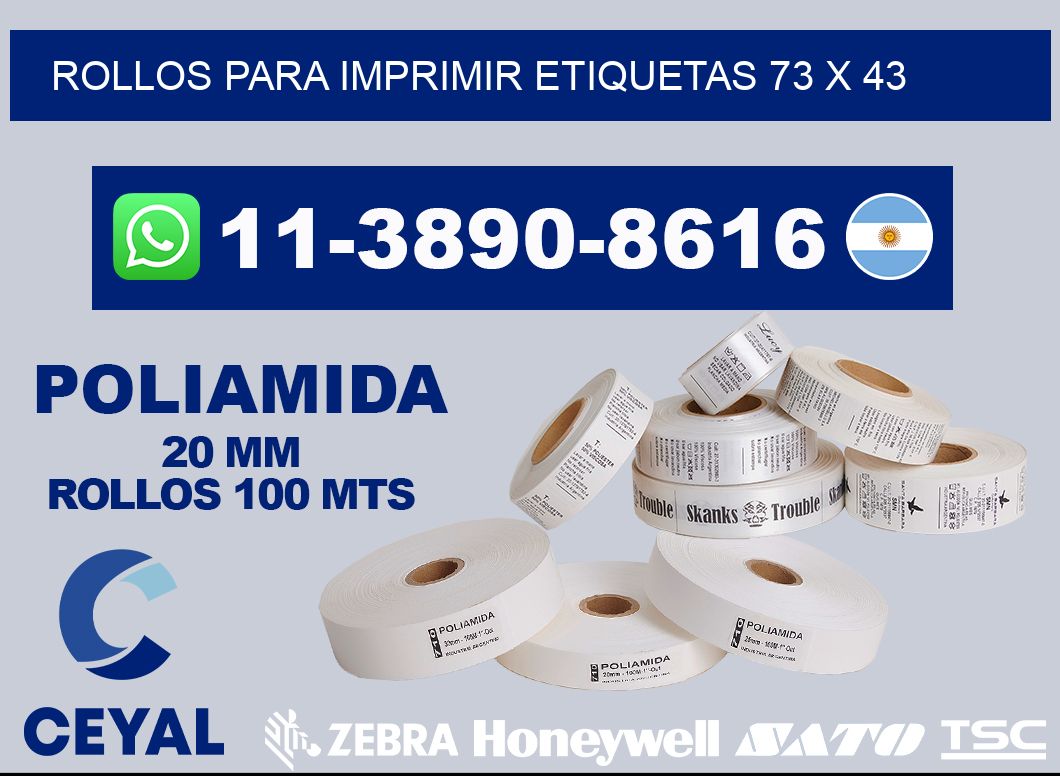rollos para imprimir etiquetas 73 x 43