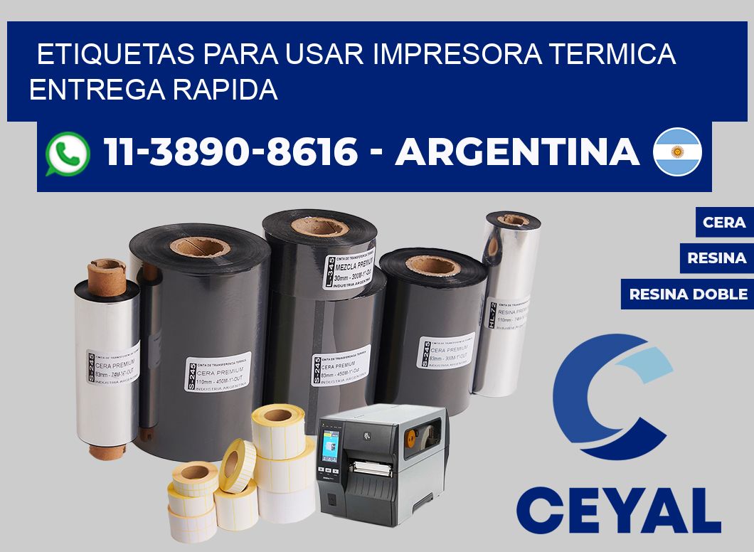 ETIQUETAS PARA USAR IMPRESORA TERMICA entrega rapida