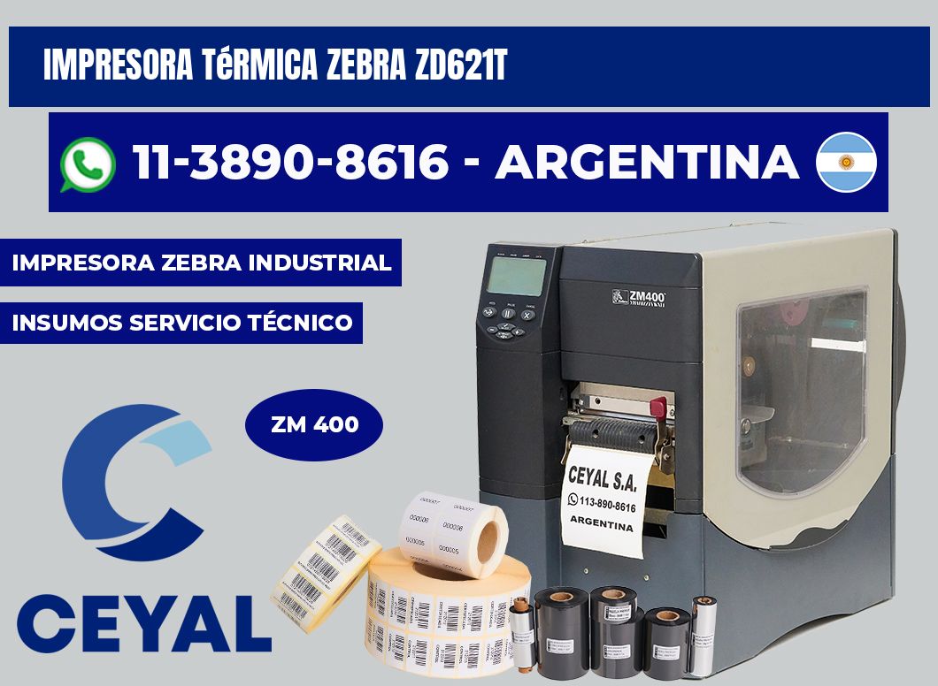 Impresora térmica Zebra ZD621T