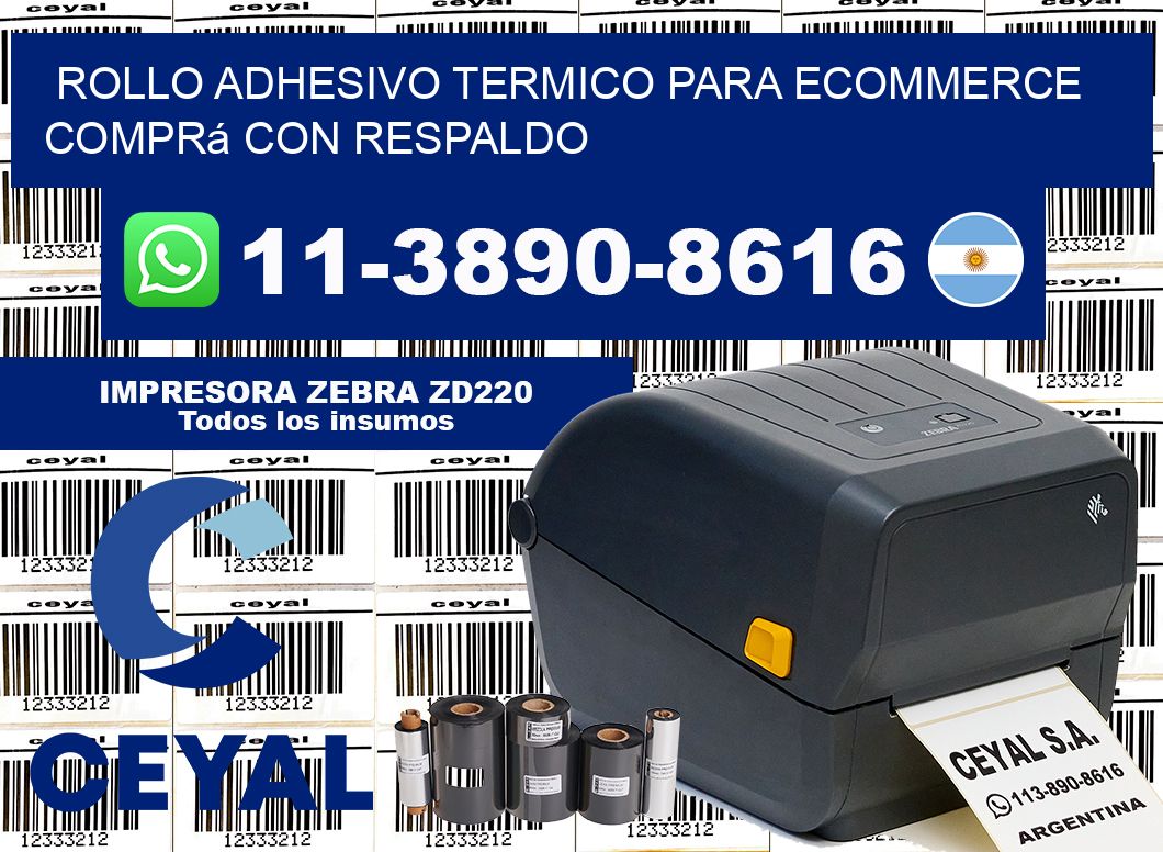 ROLLO ADHESIVO TERMICO PARA ECOMMERCE Comprá con respaldo