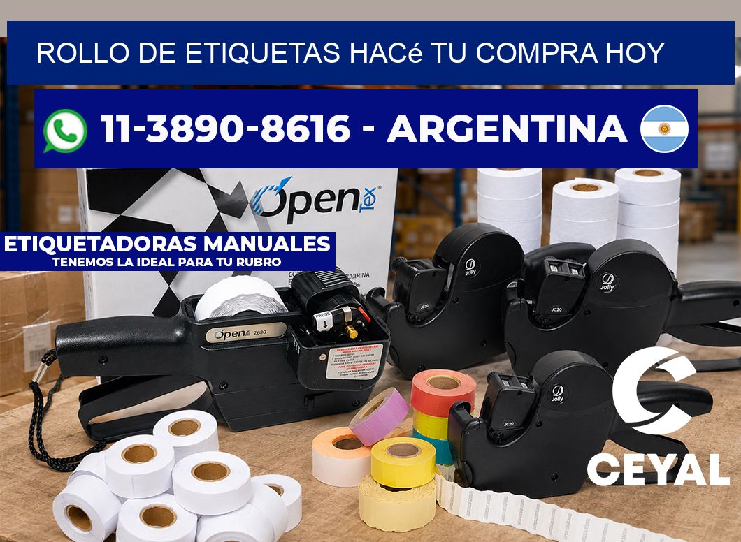 ROLLO DE ETIQUETAS Hacé tu compra hoy