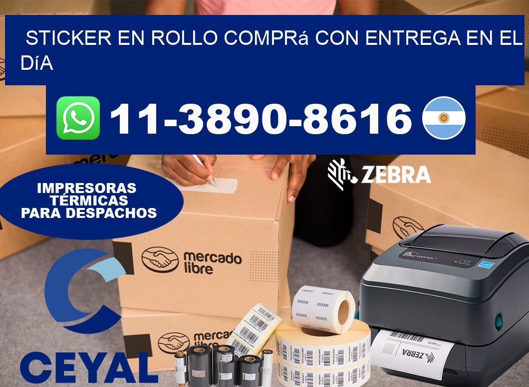 STICKER EN ROLLO Comprá con entrega en el día