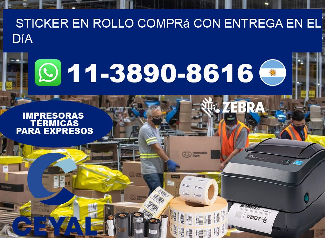 STICKER EN ROLLO Comprá con entrega en el día