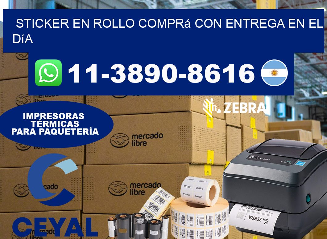 STICKER EN ROLLO Comprá con entrega en el día