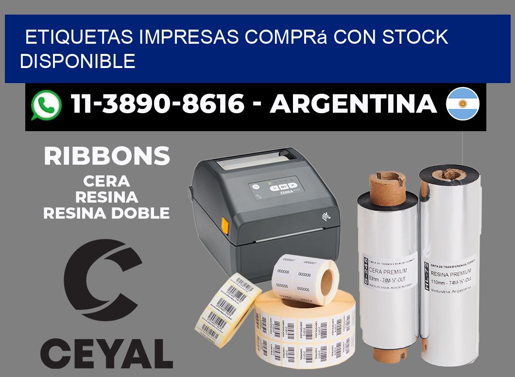 etiquetas impresas Comprá con stock disponible