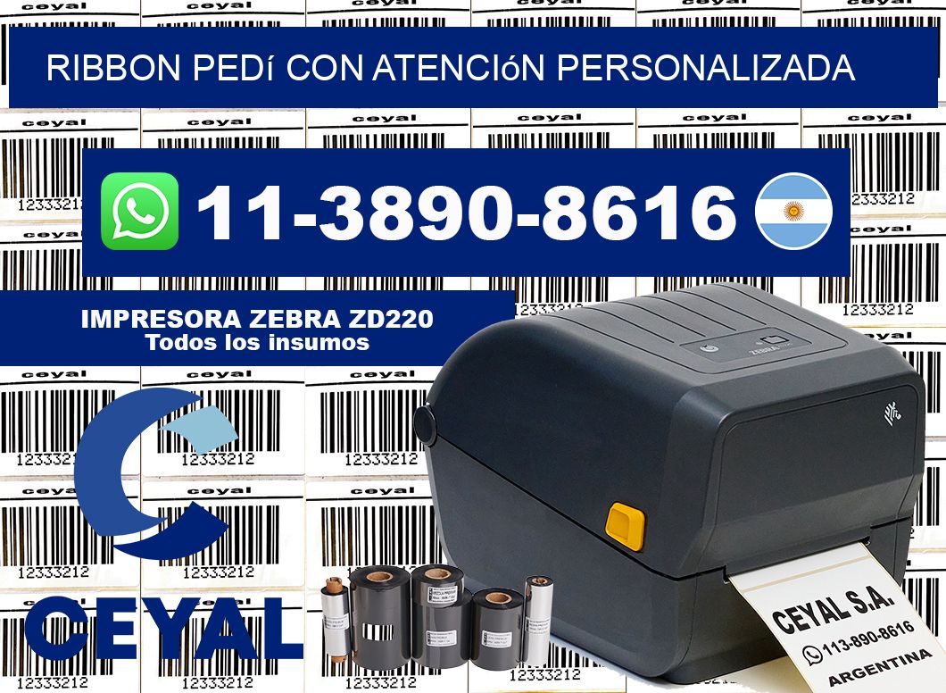 ribbon Pedí con atención personalizada