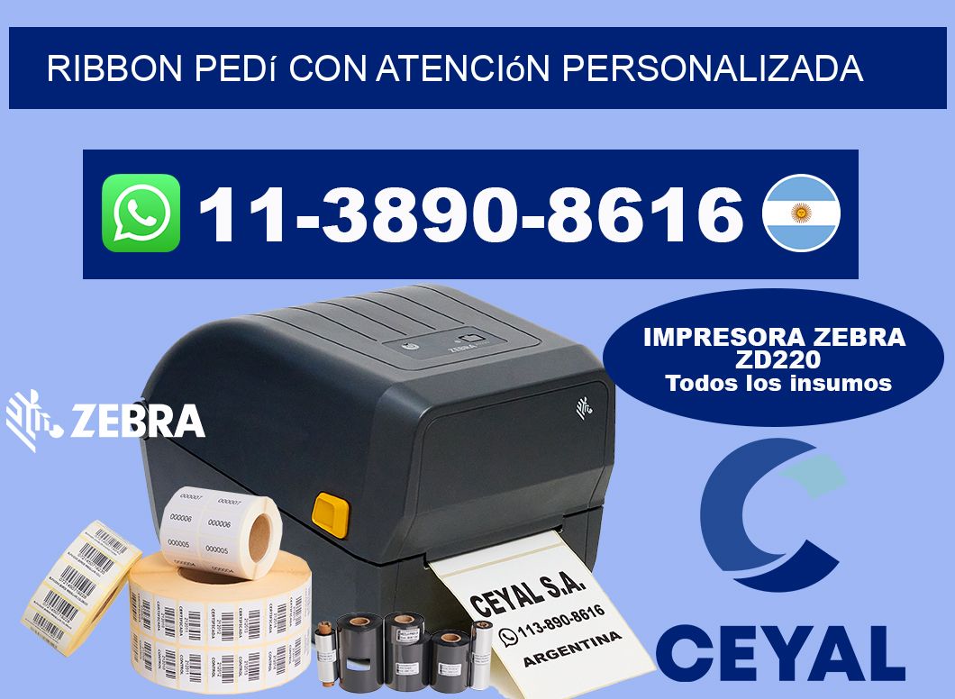 ribbon Pedí con atención personalizada