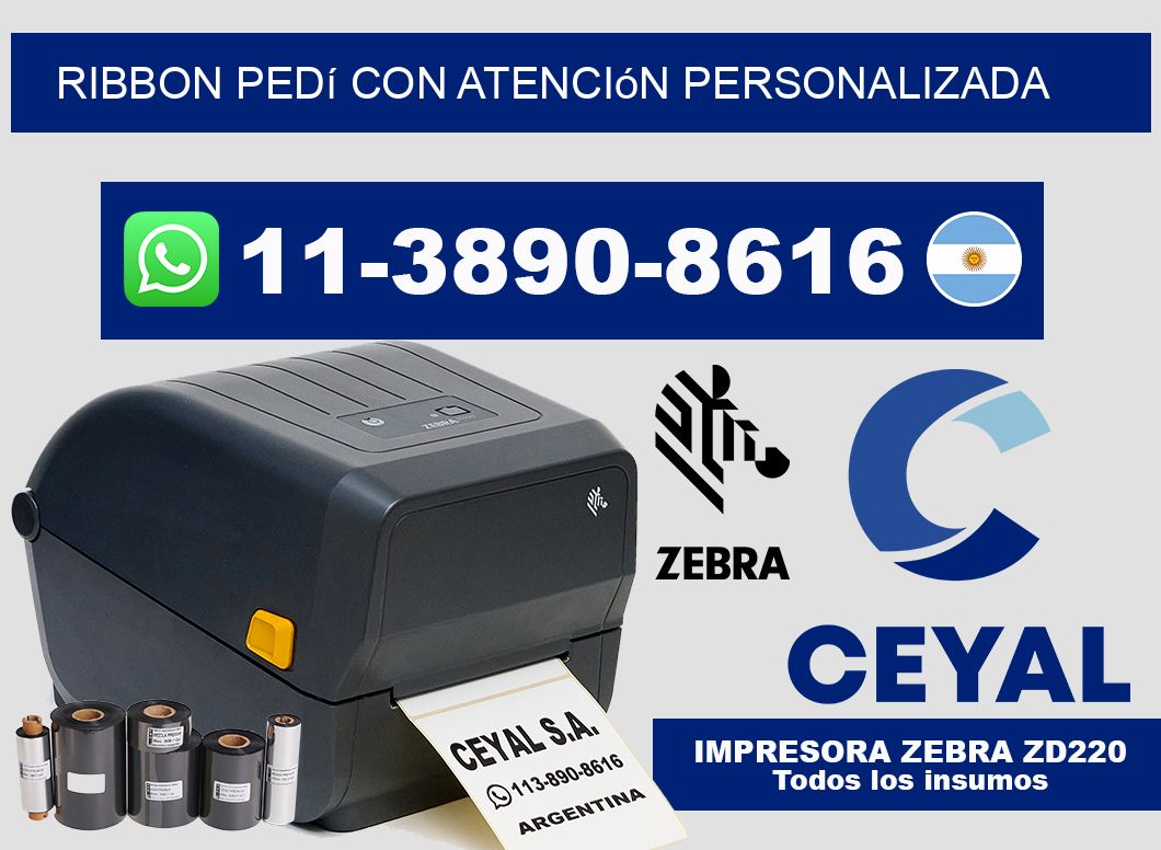 ribbon Pedí con atención personalizada