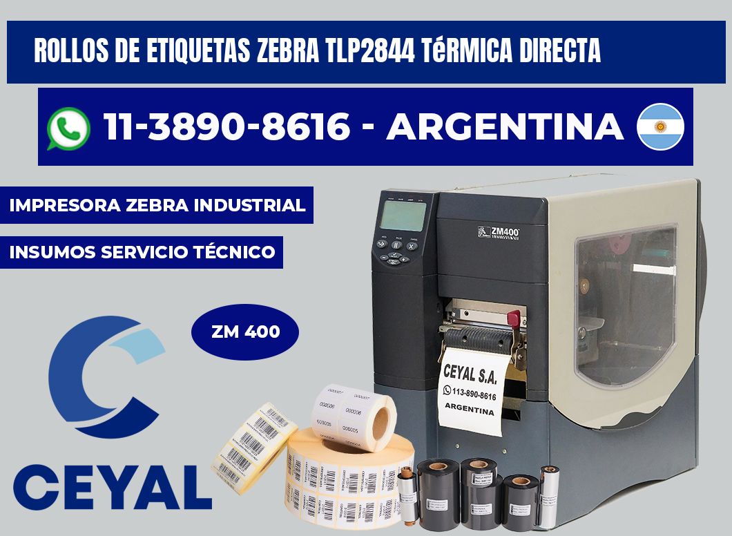 rollos de etiquetas zebra tlp2844 térmica directa