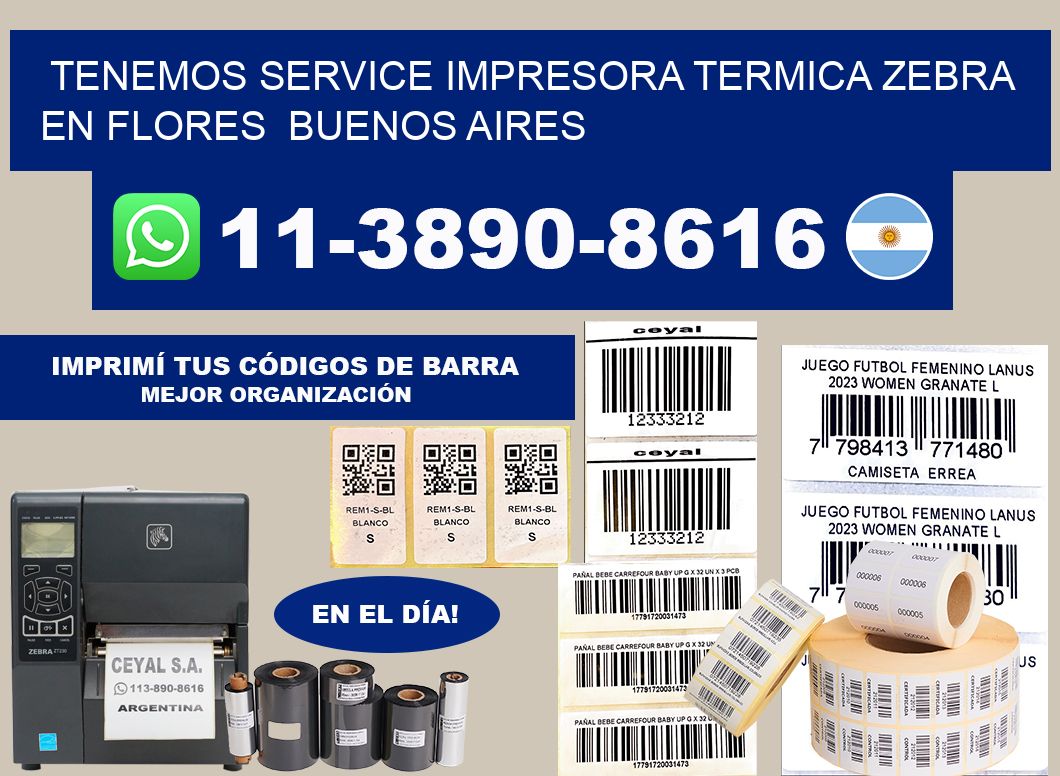 tenemos service impresora termica Zebra en Flores  Buenos Aires