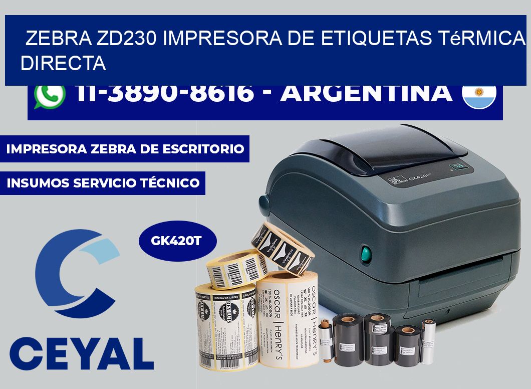 zebra ZD230 impresora de etiquetas térmica directa