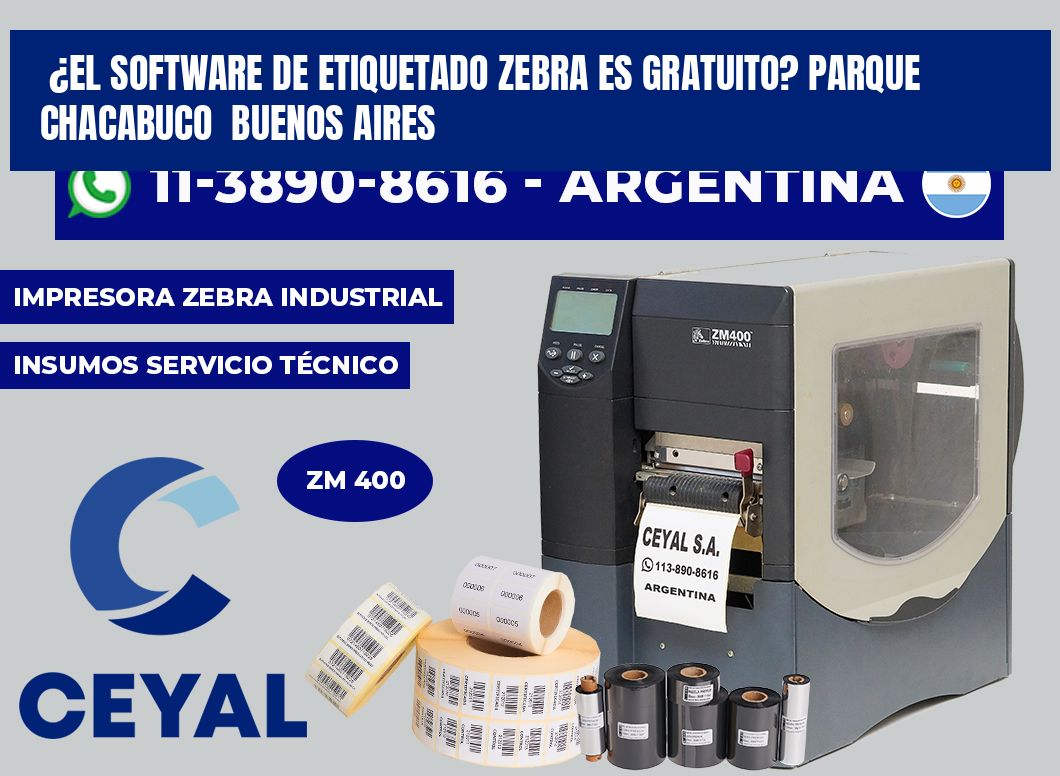 ¿El software de etiquetado Zebra es gratuito? Parque Chacabuco Buenos Aires