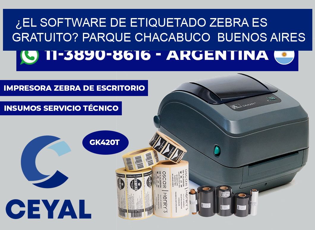 ¿El software de etiquetado Zebra es gratuito? Parque Chacabuco Buenos Aires