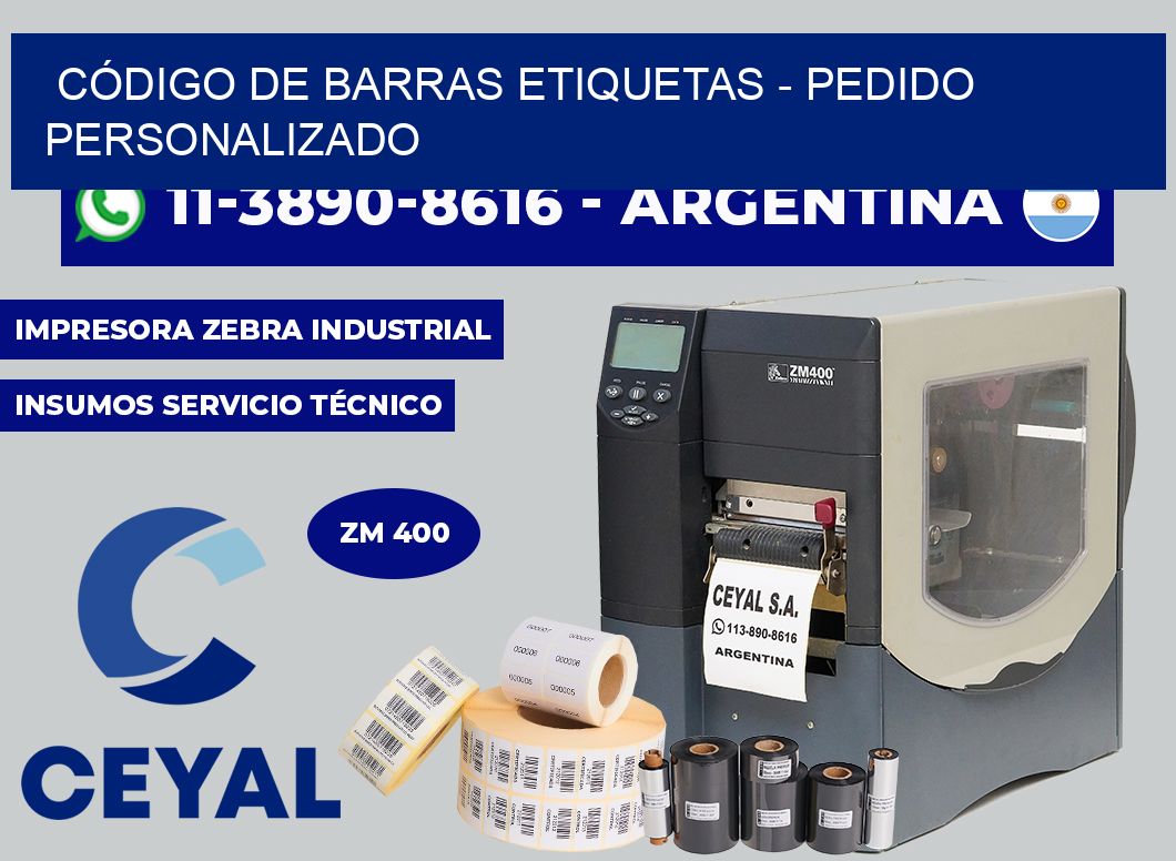 CÓDIGO DE BARRAS ETIQUETAS - Pedido personalizado