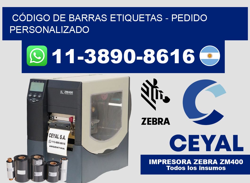 CÓDIGO DE BARRAS ETIQUETAS - Pedido personalizado