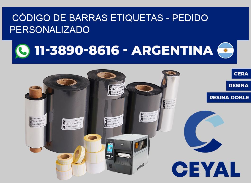 CÓDIGO DE BARRAS ETIQUETAS - Pedido personalizado