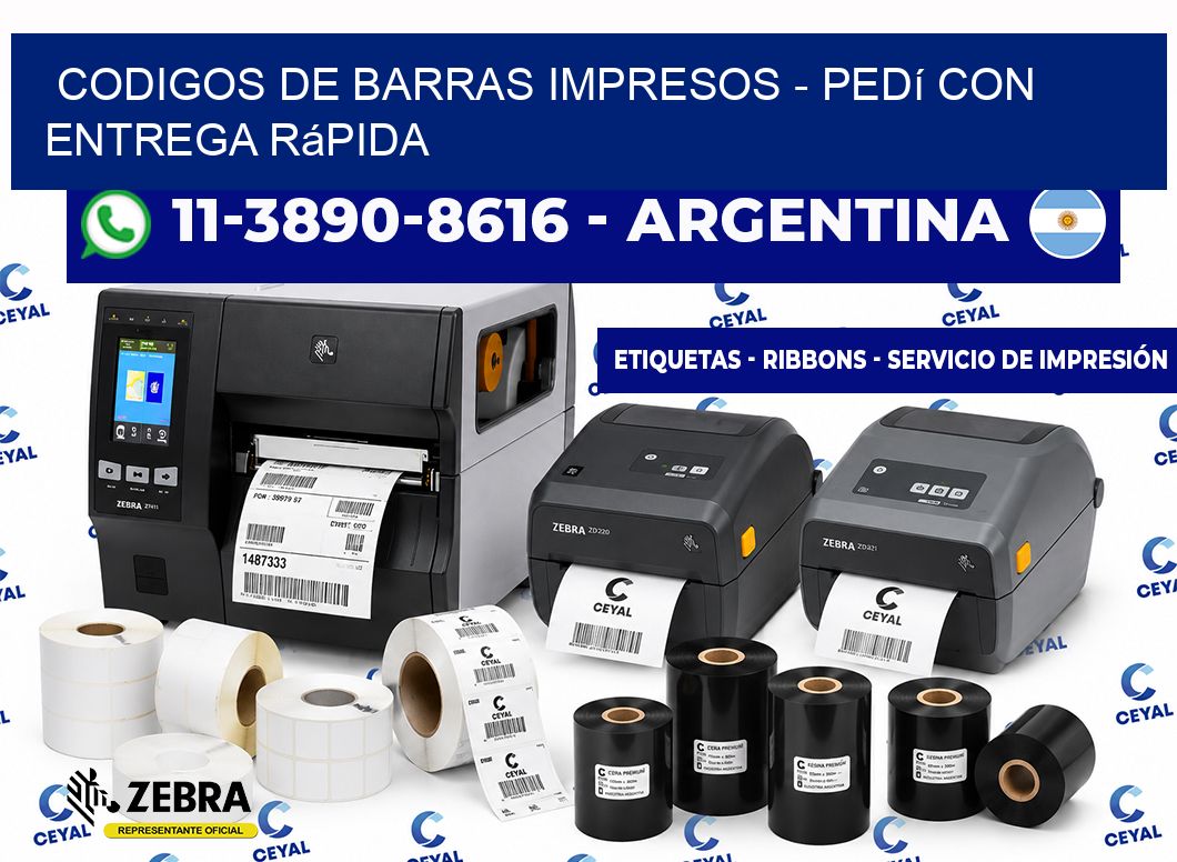 CODIGOS DE BARRAS IMPRESOS - Pedí con entrega rápida