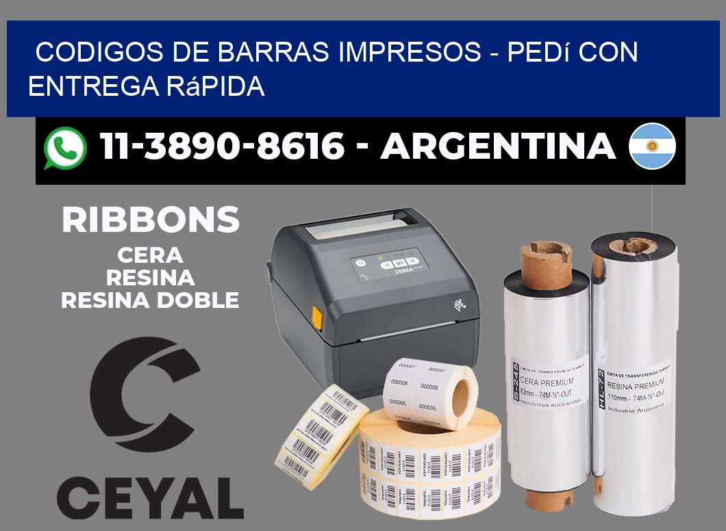 CODIGOS DE BARRAS IMPRESOS - Pedí con entrega rápida