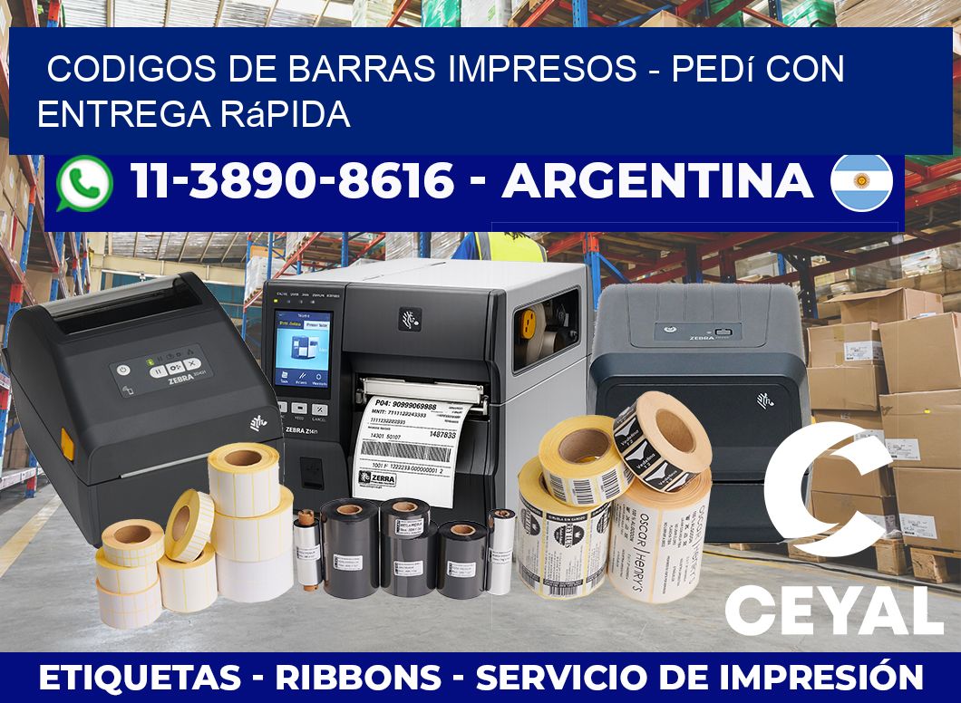CODIGOS DE BARRAS IMPRESOS – Pedí con entrega rápida