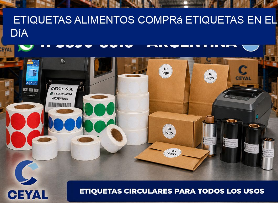 ETIQUETAS ALIMENTOS Comprá etiquetas en el día
