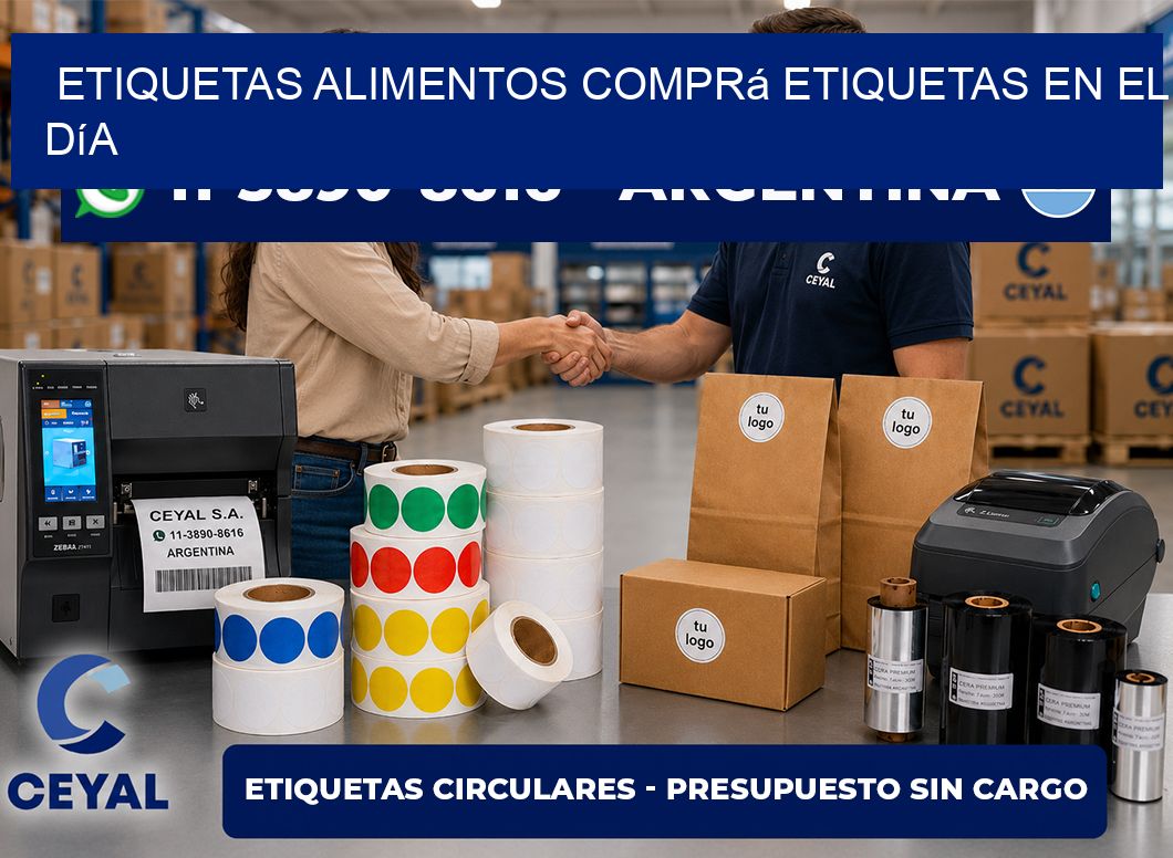 ETIQUETAS ALIMENTOS Comprá etiquetas en el día