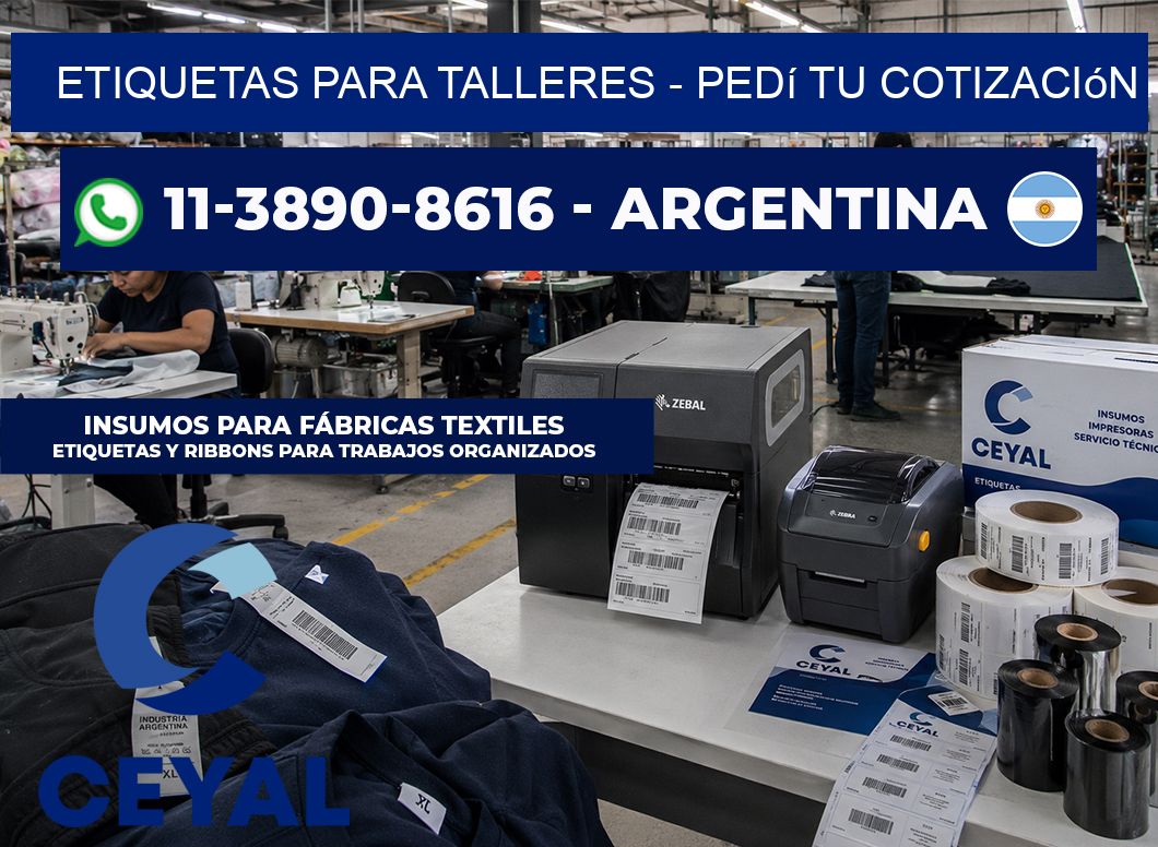 ETIQUETAS PARA TALLERES - Pedí tu cotización