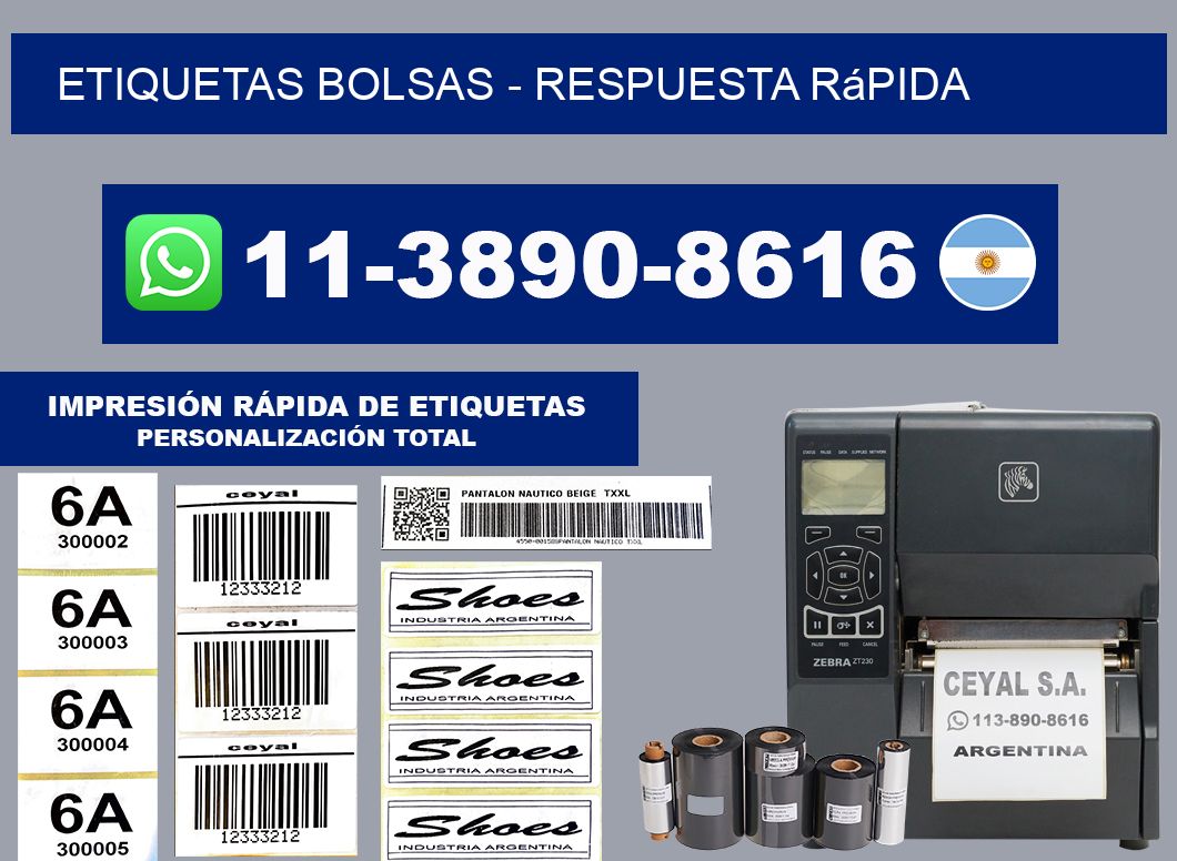 ETIQUETAS BOLSAS - Respuesta rápida