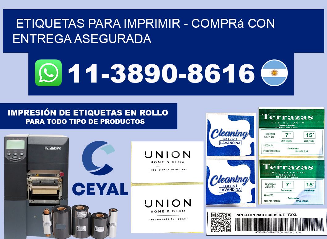 ETIQUETAS PARA IMPRIMIR - Comprá con entrega asegurada