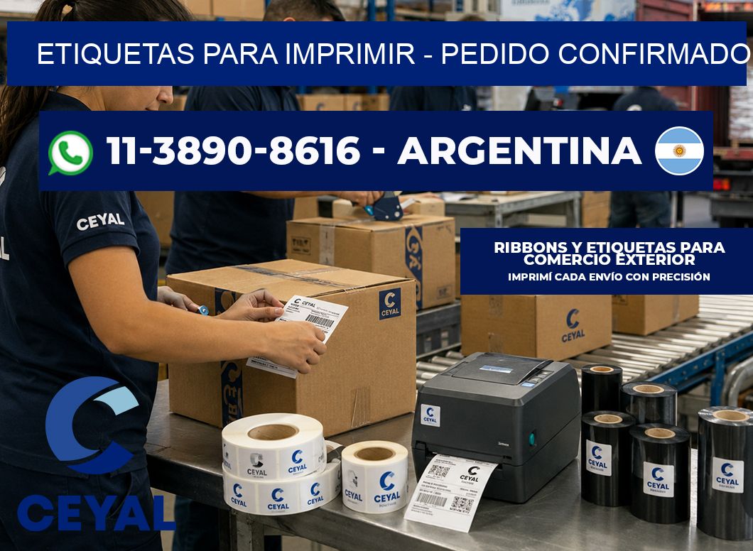 ETIQUETAS PARA IMPRIMIR - Pedido confirmado