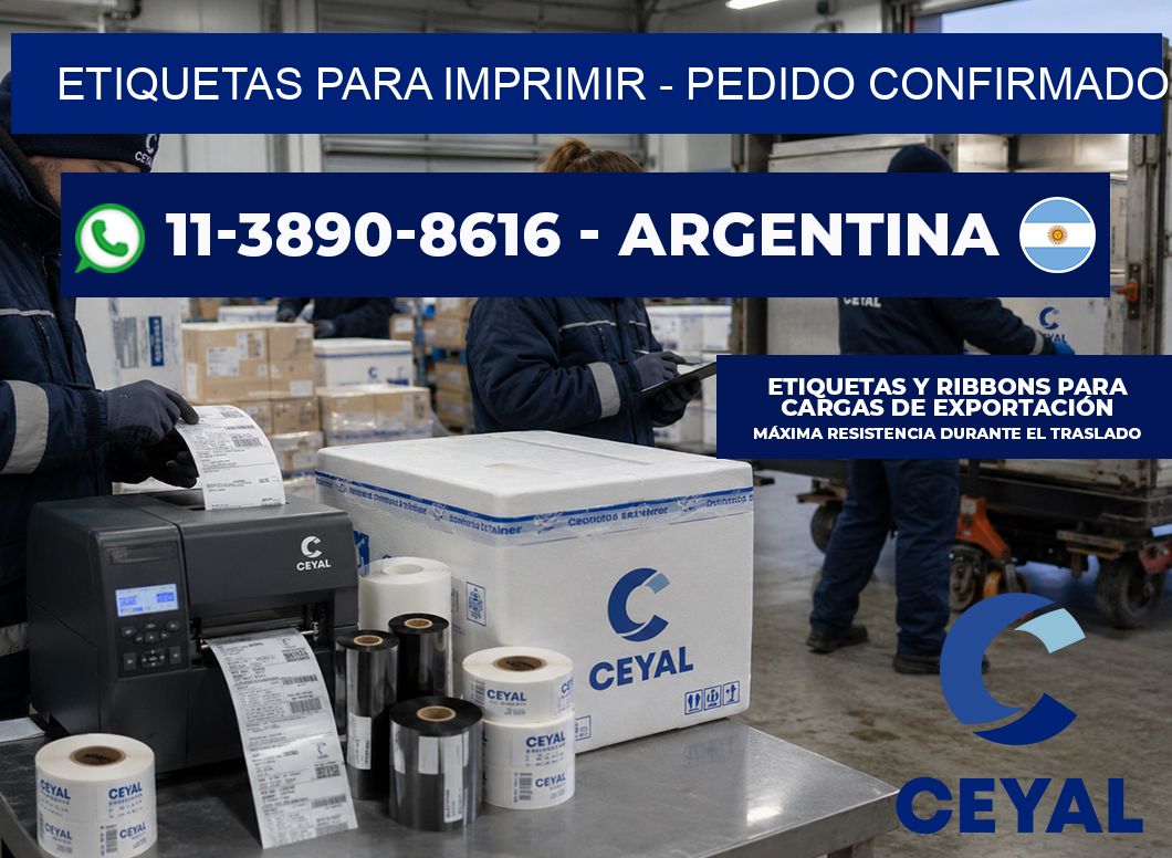 ETIQUETAS PARA IMPRIMIR – Pedido confirmado