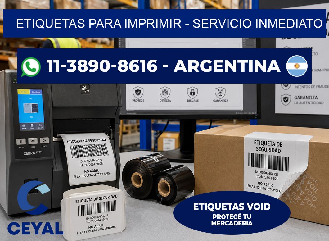 ETIQUETAS PARA IMPRIMIR - Servicio inmediato