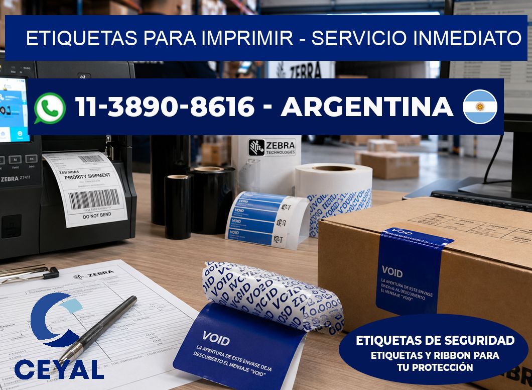 ETIQUETAS PARA IMPRIMIR - Servicio inmediato