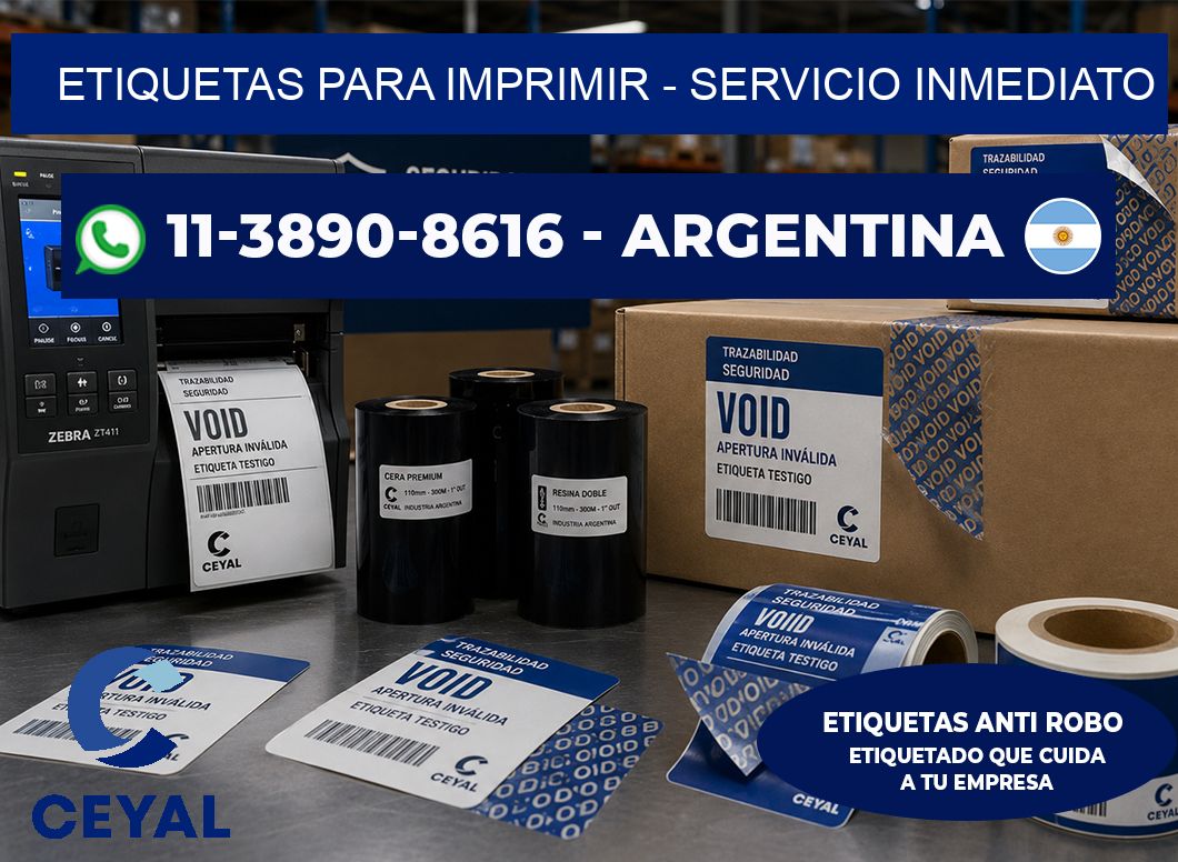 ETIQUETAS PARA IMPRIMIR - Servicio inmediato