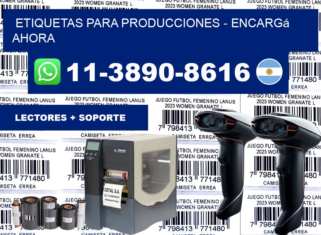 ETIQUETAS PARA PRODUCCIONES - Encargá ahora
