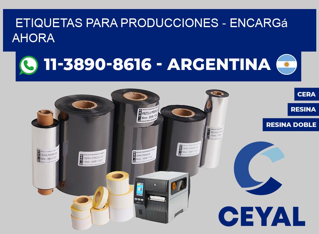 ETIQUETAS PARA PRODUCCIONES - Encargá ahora