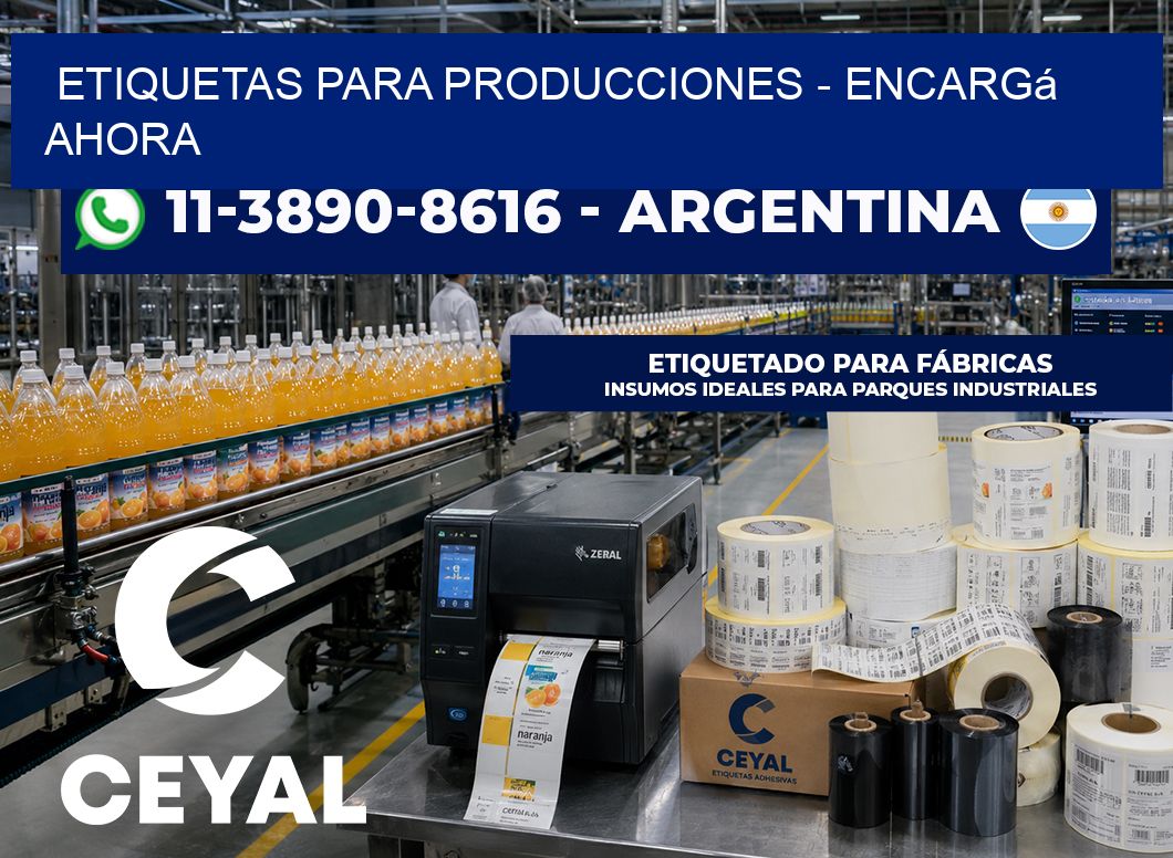 ETIQUETAS PARA PRODUCCIONES – Encargá ahora