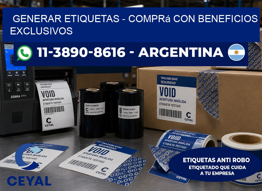 GENERAR ETIQUETAS - Comprá con beneficios exclusivos