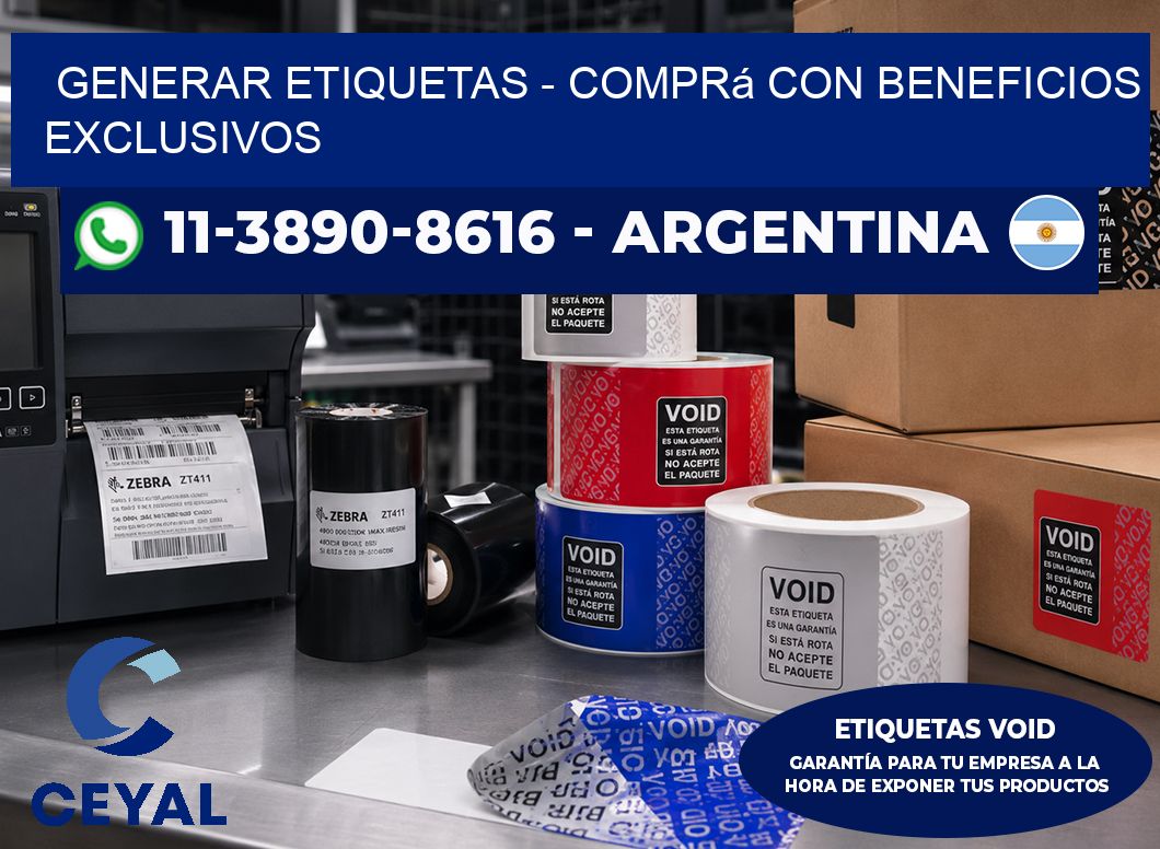 GENERAR ETIQUETAS - Comprá con beneficios exclusivos