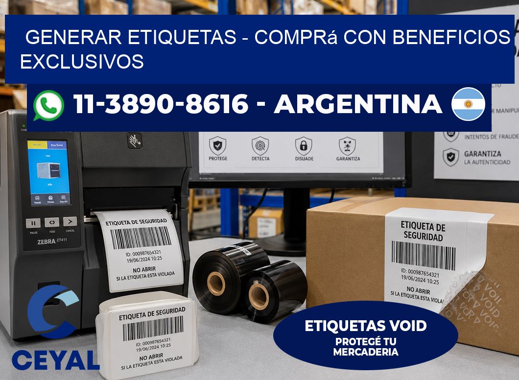 GENERAR ETIQUETAS - Comprá con beneficios exclusivos