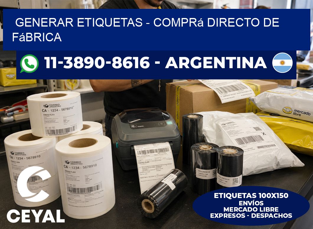 GENERAR ETIQUETAS – Comprá directo de fábrica