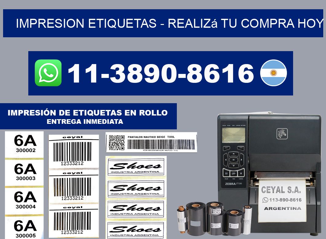IMPRESION ETIQUETAS - Realizá tu compra hoy