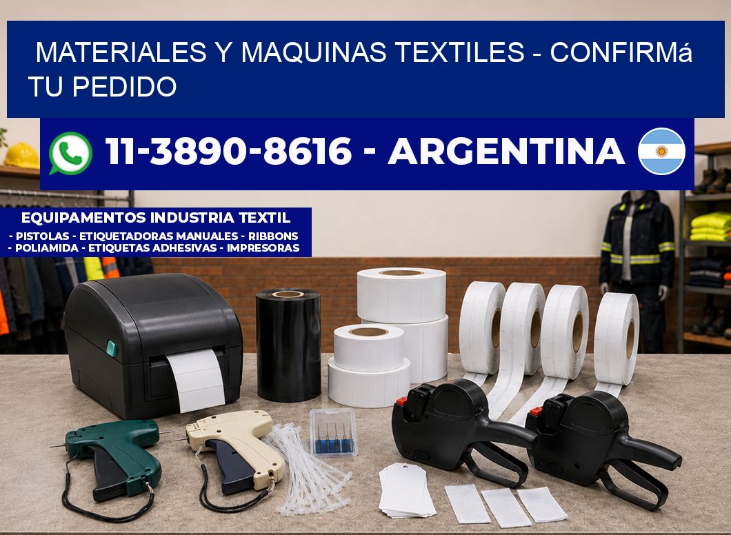 MATERIALES Y MAQUINAS TEXTILES – Confirmá tu pedido