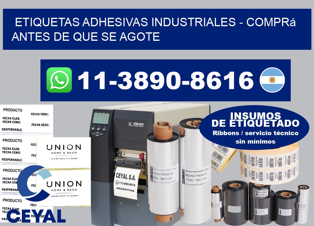 ETIQUETAS ADHESIVAS INDUSTRIALES - Comprá antes de que se agote