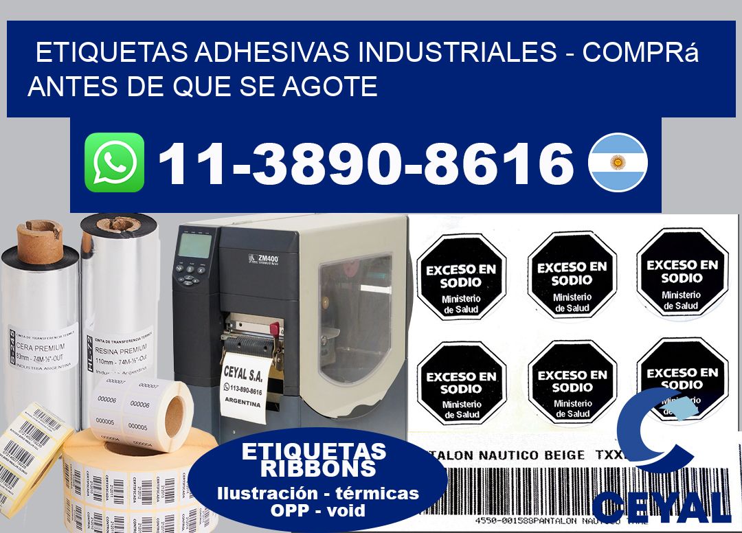 ETIQUETAS ADHESIVAS INDUSTRIALES – Comprá antes de que se agote