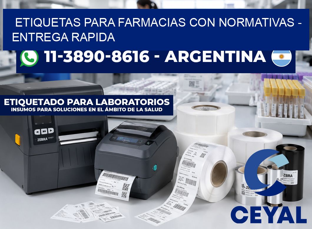 ETIQUETAS PARA FARMACIAS CON NORMATIVAS - entrega rapida