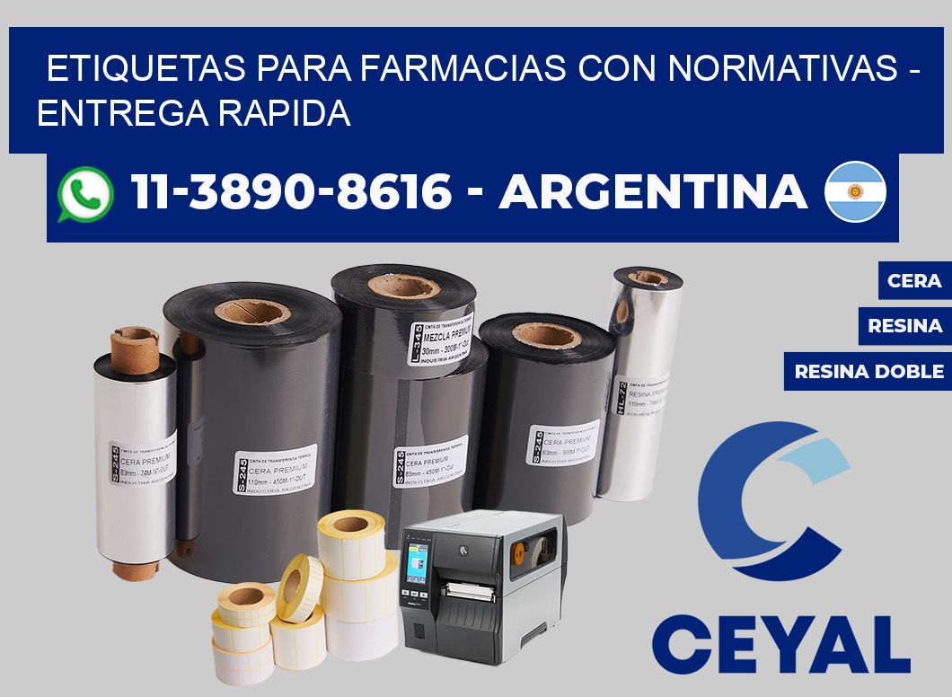 ETIQUETAS PARA FARMACIAS CON NORMATIVAS - entrega rapida