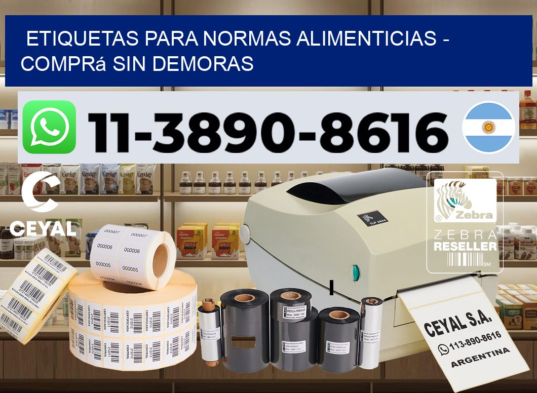ETIQUETAS PARA NORMAS ALIMENTICIAS - Comprá sin demoras